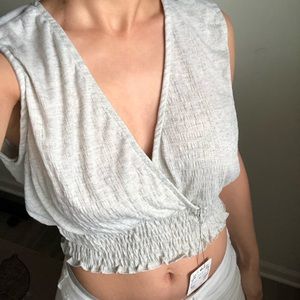 Light Grey Tank Crop Top